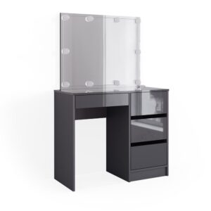 wohnli-moebel-suche-M24137752 Wohnli Möbelsuche - Schminktisch mit Spiegel & LED-Beleuchtung Anthrazit 90x75cm
