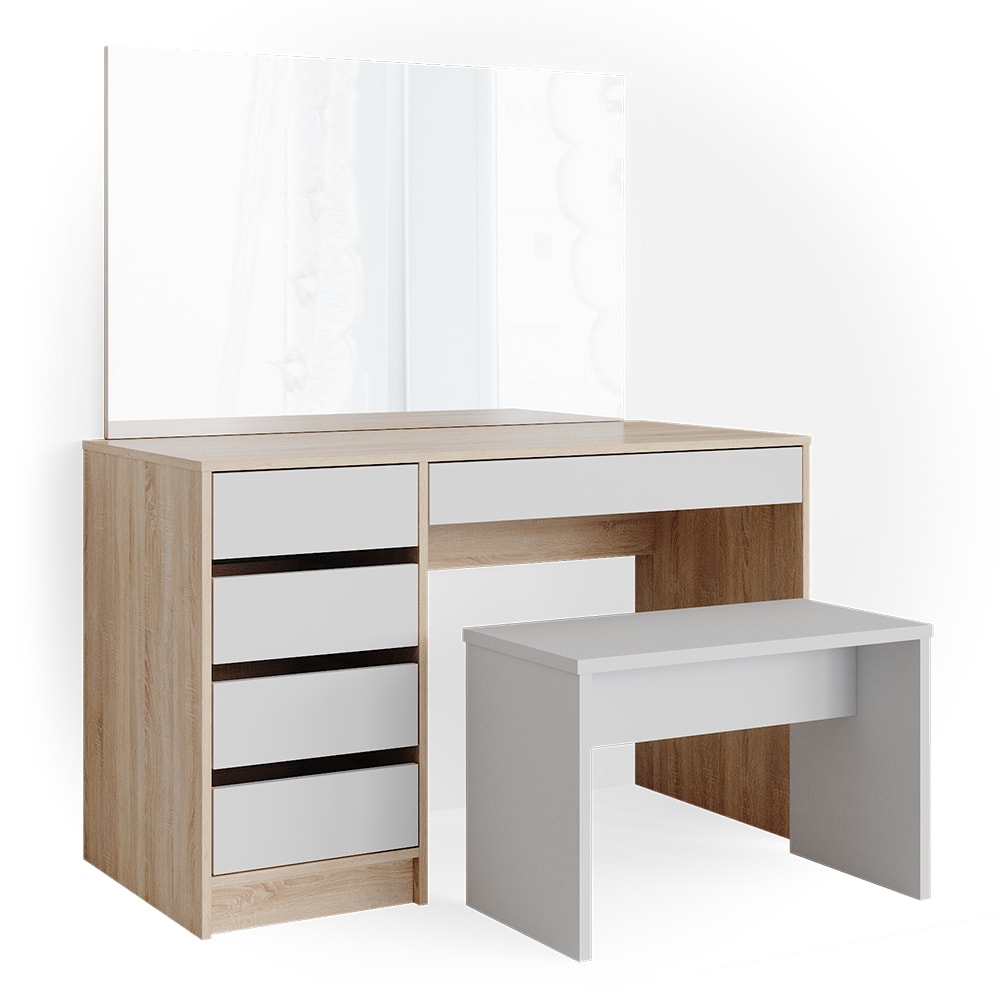 wohnli-moebel-suche-M24137761 Wohnli Möbelsuche - Schminktisch mit Bank Weiß/Sonoma 120x75cm