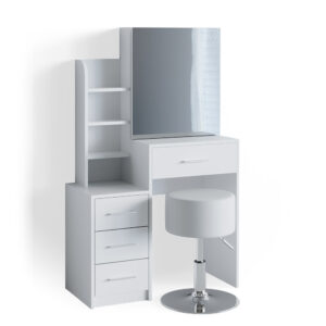 Wohnli Möbelsuche - Schminktisch mit Hocker Weiß 80x131.6cm