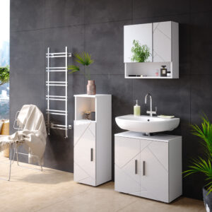 Badmöbel-Set Weiß Hochglanz