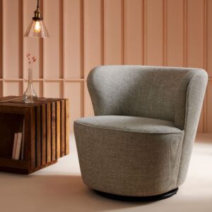 wohnli-moebel-suche-M24138739-1 Drehsessel aus Leinengeflecht - L76 cm 76x72x74cm Stoff Beige Signature Sofas und Sessel Sessel, Poufs und Fußbänke Sessel