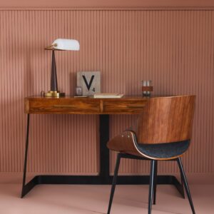 wohnli-moebel-suche-M24138791-1 Schreibtisch aus Metall und gebrannter Eiche - L120 cm 120x78x55cm Holz Braun Signature Möbel Büromöbel Schreibtische