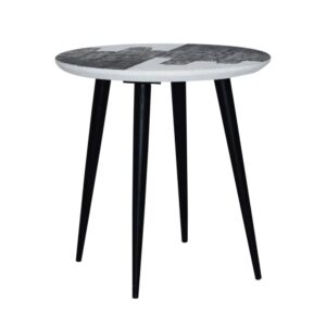 Wohnli Möbelsuche - Beistelltisch mit abstraktem Gemälde auf der Tischplatte - L50 cm