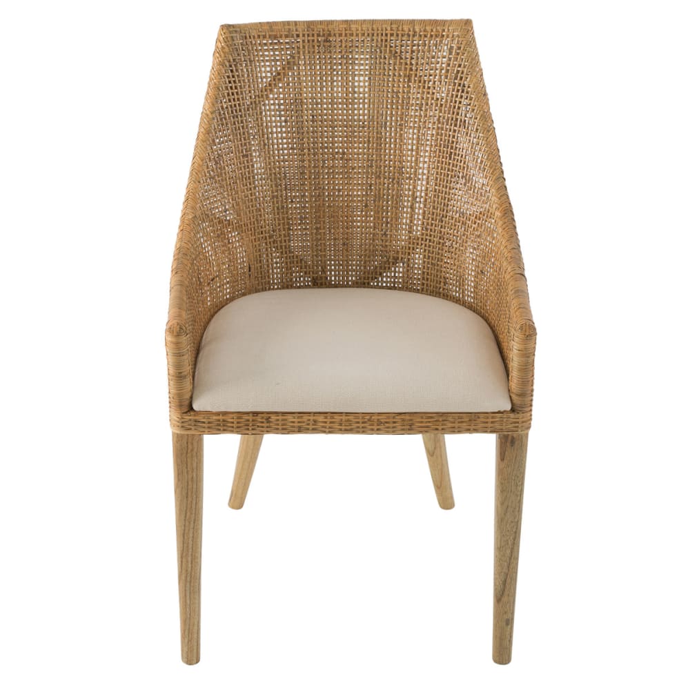 Wohnli Möbelsuche - Rattanstuhl mit abnehmbarem Stoffsitz - H88 cm