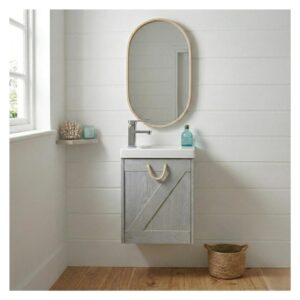 wohnli-moebel-suche-M24139145-1 Waschbeckenschrank + Spiegel 21x41x53cm Spanplatte Grau Mob In Möbel Badezimmermöbel Waschtische
