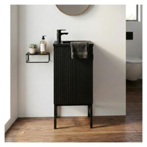 wohnli-moebel-suche-M24139150-1 Handwaschbecken auf Füßen 41x88x23cm Holz Schwarz Mob In Möbel Badezimmermöbel Waschtische