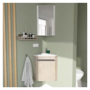 Eckwaschbecken + Wasserhahn + -Schrank 35x53x35cm Spanplatte Braun Mob In Möbel Badezimmermöbel Waschbecken
