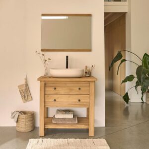 82x80x82cm Holz Beige BERAH GETAH Möbel Badezimmermöbel Waschtische