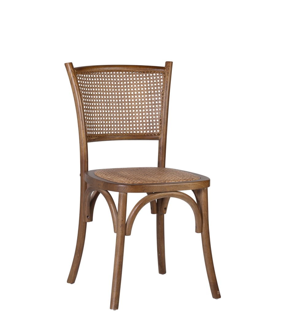 Wohnli Möbelsuche - 2er Set Stühle aus Holz und Rattan