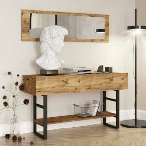 wohnli-moebel-suche-M24140632-1 Konsolentisch Holzeffekt eiche 139x43 cm 139x76x43cm Holz Braun Dmora Möbel Wohnzimmermöbel Konsolentische