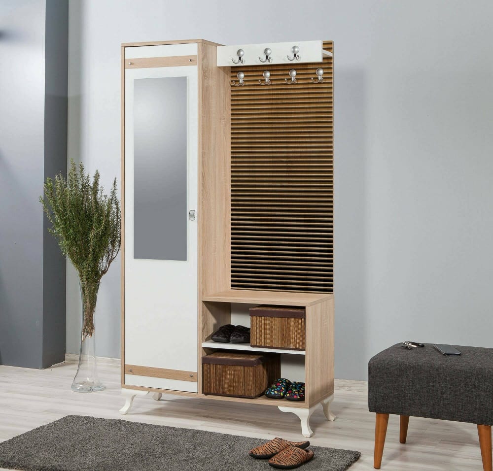 wohnli-moebel-suche-M24140674-1 Eingangsmöbel Holzeffekt eiche 100x36 cm 100x190x36cm Holz Braun Dmora Möbel Flurmöbel Dielenbänke