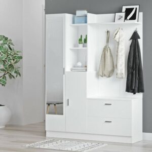 wohnli-moebel-suche-M24140677-1 Eingangsmöbel Holzeffekt weiß 140x37 cm 140x182x37cm Holz Weiß Dmora Möbel Flurmöbel Dielenbänke