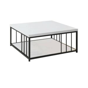 Wohnli Möbelsuche - Wohnzimmertisch Holzeffekt weiß schwarz 90x90  cm