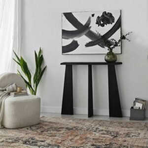 Konsolentisch Holz anthrazit 100x28  cm 100x83x28cm Holz Schwarz Dmora Möbel Wohnzimmermöbel Konsolentische