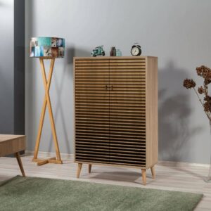 Kommode Holzeffekt eiche 80x36  cm 80x127x36cm Holz Braun Dmora Möbel Esszimmermöbel Sideboards, Highboards & niedrige Anrichten