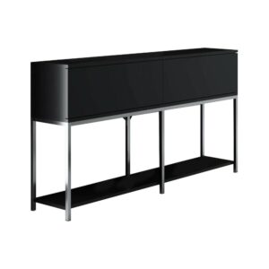 Wohnli Möbelsuche - Kommode Holzeffekt schwarzes silber 150x30  cm