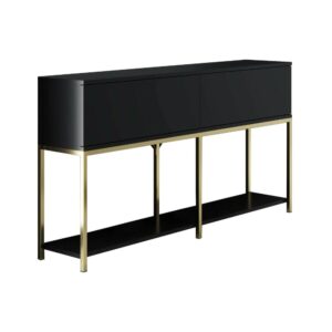 Wohnli Möbelsuche - Kommode Holzeffekt schwarzes gold 150x30  cm