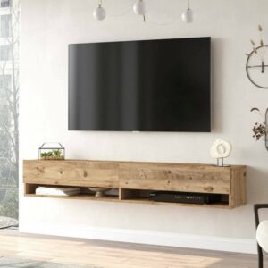 wohnli-moebel-suche-M24140983-1 Fernsehschrank Holzeffekt eiche 180x32 cm 180x29x32cm Holz Braun Dmora Möbel Wohnzimmermöbel TV-Möbel