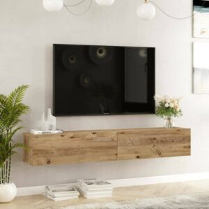 wohnli-moebel-suche-M24140988-1 Fernsehschrank Holzeffekt eiche 180x32 cm 180x30x32cm Holz Braun Dmora Möbel Wohnzimmermöbel TV-Möbel