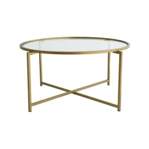 Wohnli Möbelsuche - Wohnzimmertisch im Glas gold 83x83  cm