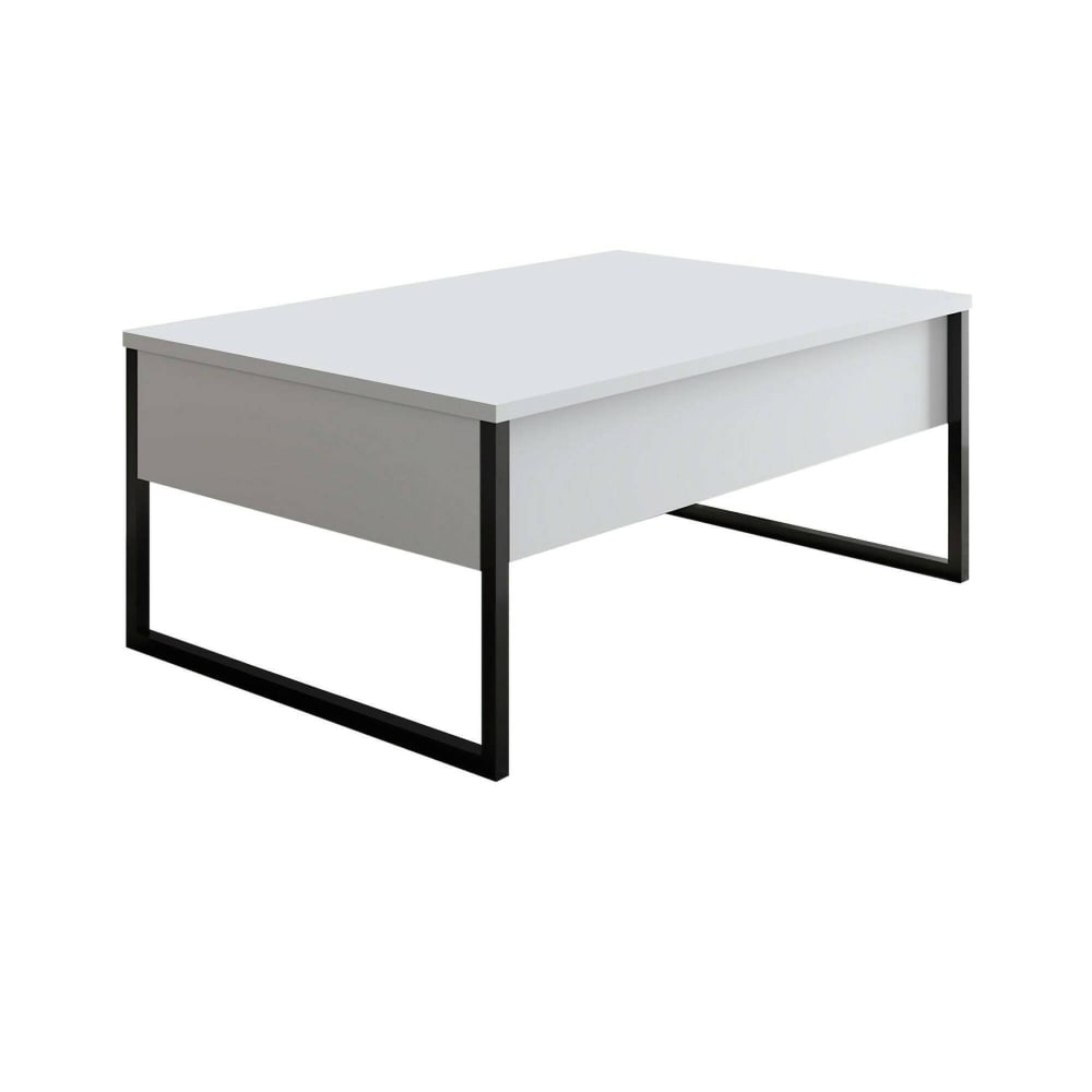 wohnli-moebel-suche-M24141020 Wohnli Möbelsuche - Wohnzimmertisch Holzeffekt weiß schwarz 90x60 cm
