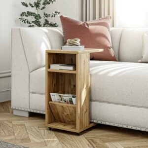 Wohnzimmertisch Holzeffekt eiche 30x40  cm 30x63x40cm Holz Braun Dmora Möbel Wohnzimmermöbel Couchtische