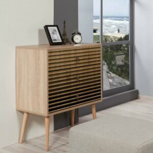 Kommode Holzeffekt eiche 80x40  cm 80x90x40cm Holz Braun Dmora Möbel Schlafzimmermöbel Kommoden