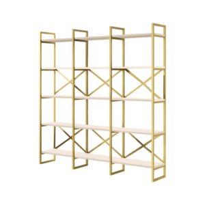 wohnli-moebel-suche-M24141198 Wohnli Möbelsuche - Bücherregal Holzeffekt weißes gold 170x30 cm