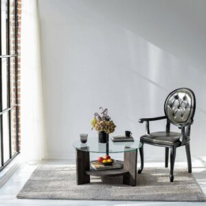 wohnli-moebel-suche-M24141200-1 Couchtisch aus Massivholz in Schwarz Anthrazit 75x40x75cm Holz Schwarz Dmora Möbel Wohnzimmermöbel Couchtische