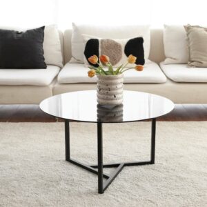 wohnli-moebel-suche-M24141218-1 Couchtisch aus Metall taupe 75x75x42h cm 75x42x75cm Metall Grau Dmora Möbel Wohnzimmermöbel Couchtische