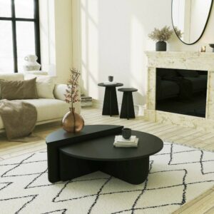 wohnli-moebel-suche-M24141233-1 Wohnzimmertisch Holzeffekt schwarz 90x90 cm 90x35x90cm Holz Schwarz Dmora Möbel Wohnzimmermöbel Couchtische