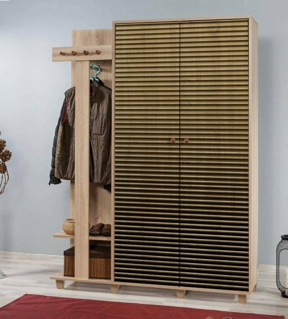 Eingangsmöbel Holzeffekt eiche 135x36  cm 135x194x36cm Holz Braun Dmora Möbel Flurmöbel Dielenbänke