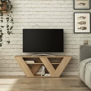 Fernsehschrank Holzeffekt eiche 110x30  cm 110x40x30cm Holz Braun Dmora Möbel Wohnzimmermöbel TV-Möbel