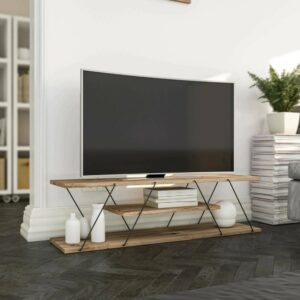 Fernsehschrank Holzeffekt schwarze walnuss 120x30  cm 120x33x30cm Holz Schwarz Dmora Möbel Wohnzimmermöbel TV-Möbel