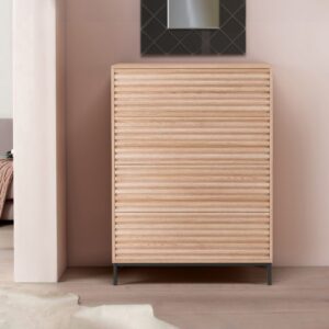 wohnli-moebel-suche-M24141457-1 Kommode mit 4 Schubladen in Eichenoptik 35x110x80cm Spanplatte Braun Loft24 Möbel Schlafzimmermöbel Kommoden