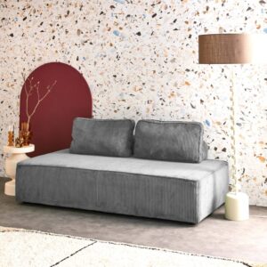 wohnli-moebel-suche-M24143032-1 2-Sitzer Sessel für ein modulares Sofa dunkelgrau 180x78x90cm Samt Grau sweeek Sofas und Sessel Sofas Modulare Sofas
