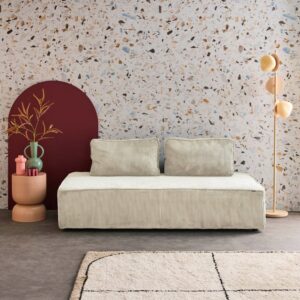 2-Sitzer Sessel für ein modulares Sofa Creme 180x78x90cm Samt Beige sweeek Sofas und Sessel Sofas Modulare Sofas