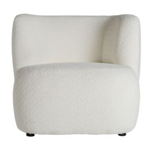 Bouclé-Sessel aus Baumwolle in weißer Farbe 82x82x74cm 82x74x82cm Baumwolle Weiß Kodu Sofas und Sessel Sessel, Poufs und Fußbänke Sessel