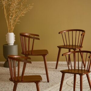 4er-Set nussbaumfarbene Sprossenstühle aus Holz und Sperrholz 53x76x47cm Holz Braun sweeek Möbel Esszimmermöbel Stühle