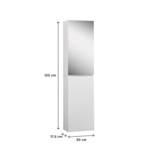 wohnli-moebel-suche-M24144429-1 60 cm Badezimmerschrank mit Doppeltür und Spiegel 60x60x17cm Spanplatte Weiß Mob In Möbel Badezimmermöbel Badezimmerschränke