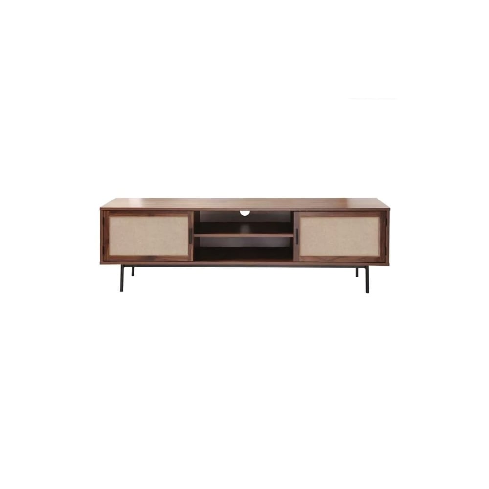 wohnli-moebel-suche-M24145188 Wohnli Möbelsuche - TV-Möbel in Walnussdekor mit Fronten aus Stoff - L140 cm
