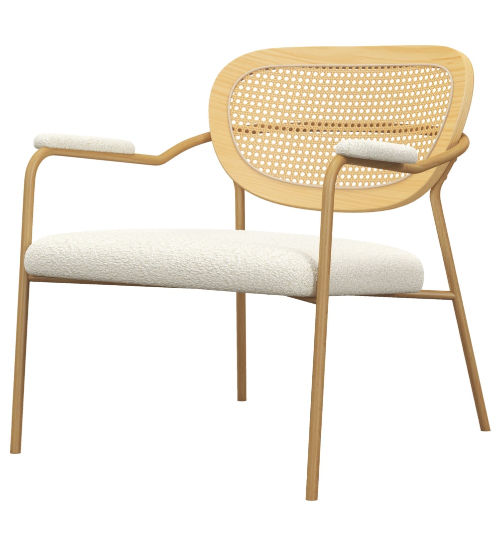 Wohnli Möbelsuche - Sessel aus Ecru- Schlingenstoff