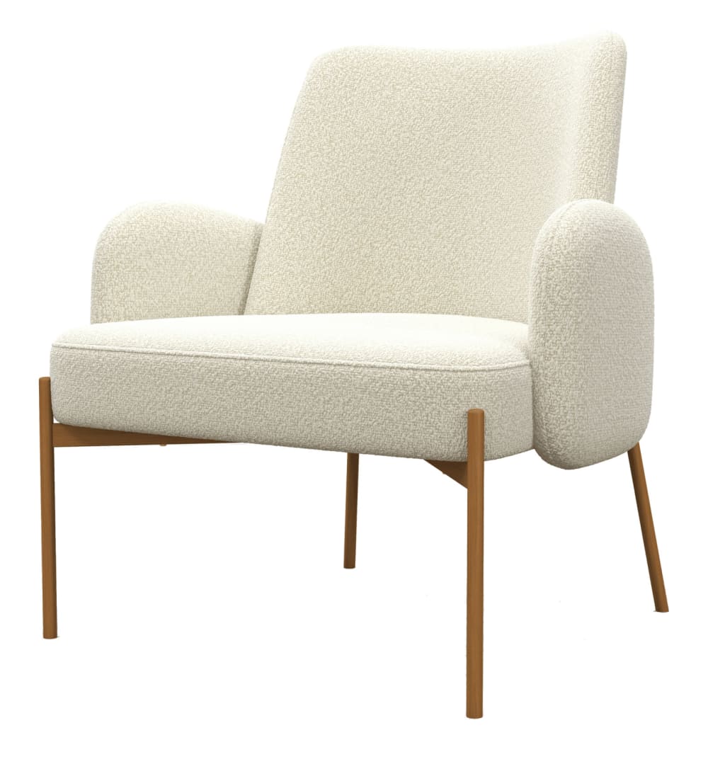 Wohnli Möbelsuche - Sessel aus Stoff Cozy Ecru und Eichenholz