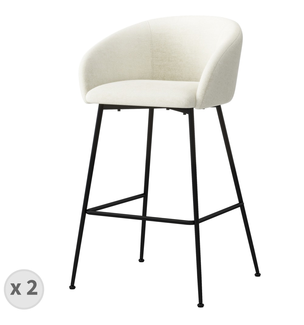 Wohnli Möbelsuche - Barstuhl aus Stoff Luxury Ecru (x2)