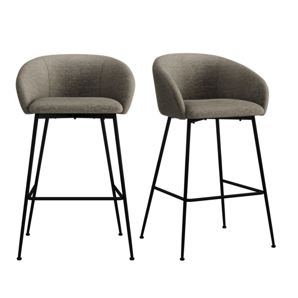 wohnli-moebel-suche-M24147534 Wohnli Möbelsuche - Barstuhl aus Stoff Luxury Braun (x2)