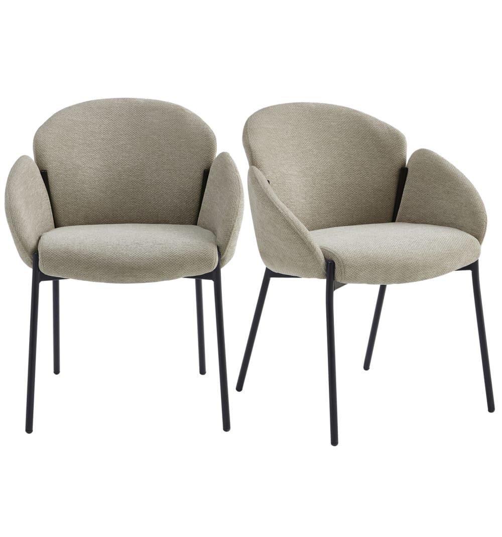 Wohnli Möbelsuche - Stuhl aus Stoff Luxury Grège (x2)