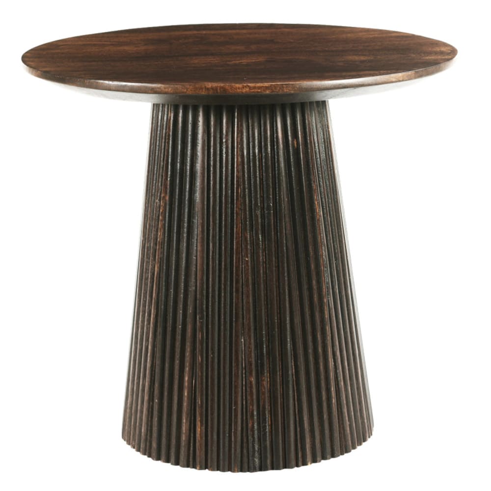 Wohnli Möbelsuche - Runder Couchtisch D50 cm aus massivem braunem Holz