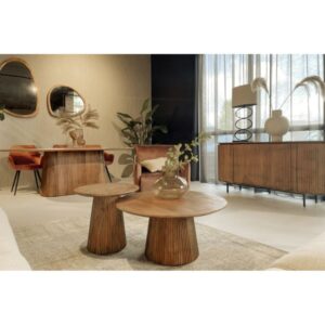 wohnli-moebel-suche-M24147553-1 Runder Couchtisch D80 cm aus Massivholz 80x38x80cm Holz Braun Moloo Möbel Wohnzimmermöbel Couchtische