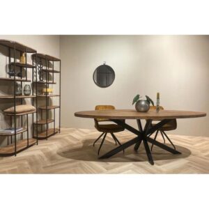 wohnli-moebel-suche-M24147565-1 Ovaler Esstisch 10 Personen 240 cm aus Massivholz 240x76x100cm Holz Braun Moloo Möbel Esszimmermöbel Esstische