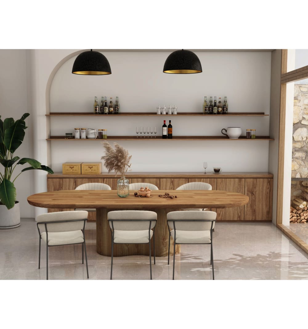 250x76x110cm Holz Braun Moloo Möbel Esszimmermöbel Esstische